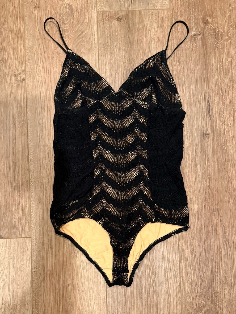Luxury Black Lace Bodysuit by Nightcap Clothing Cap size 3 (medium)
